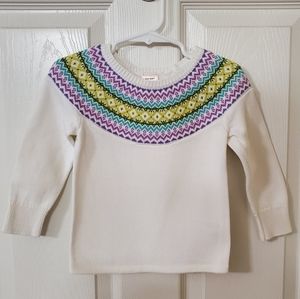 Old Navy Cream 100% Cotton Sweater with Collar Detail 12-18 Months